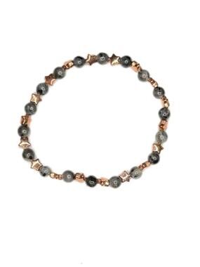 Larvikite and star bracelet handmade stretchy